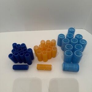 Gently Used group of 36 various small and medium Velcro rollers